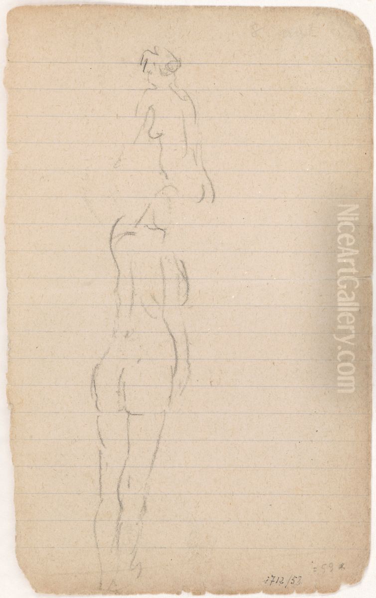 Twee naakten op de rug gezien Oil Painting by James Ensor