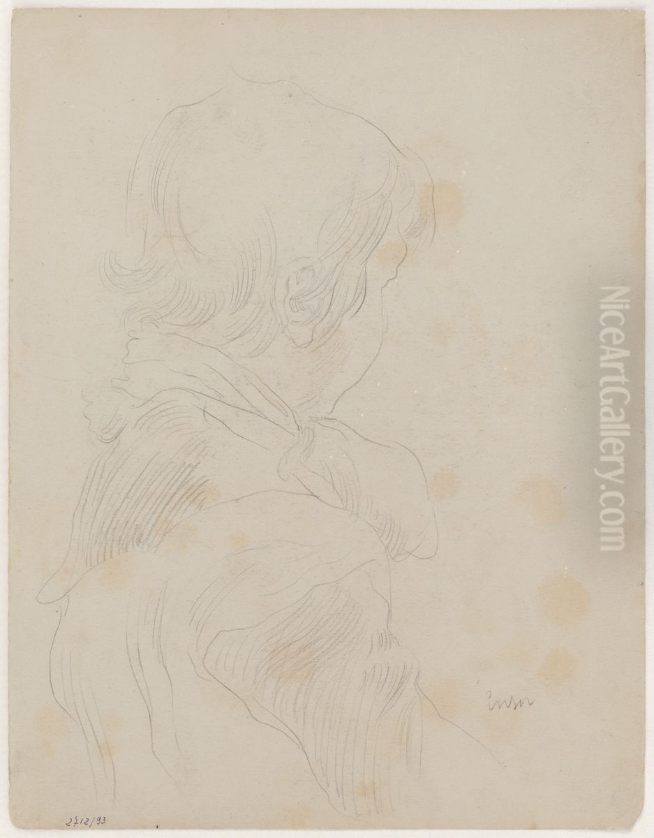 Meisje met witte voorschoot Oil Painting by James Ensor