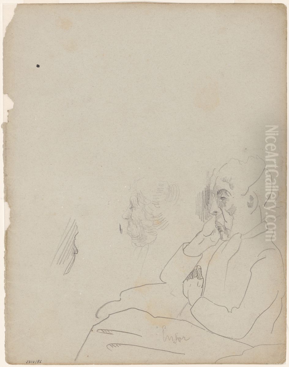 Moeder van Ensor Oil Painting by James Ensor