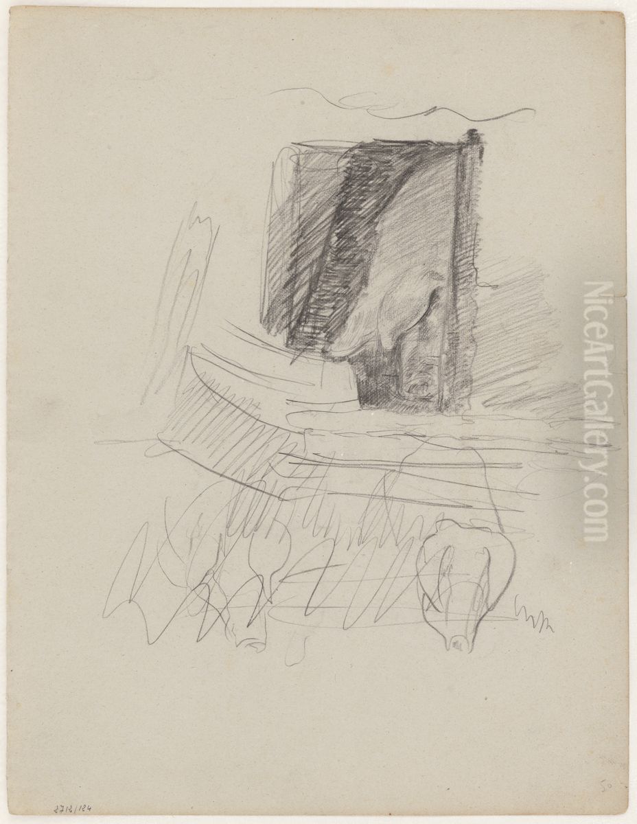 Drie varkenskoppen Oil Painting by James Ensor