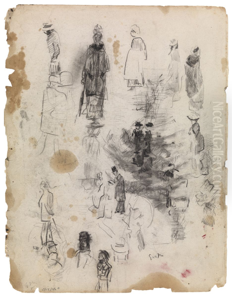 Silhouetten Oil Painting by James Ensor