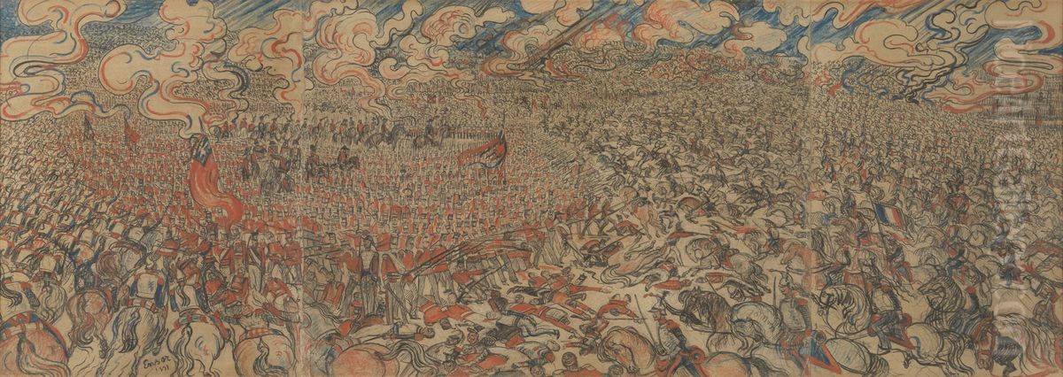 The cuirassiers of Waterloo Oil Painting by James Ensor