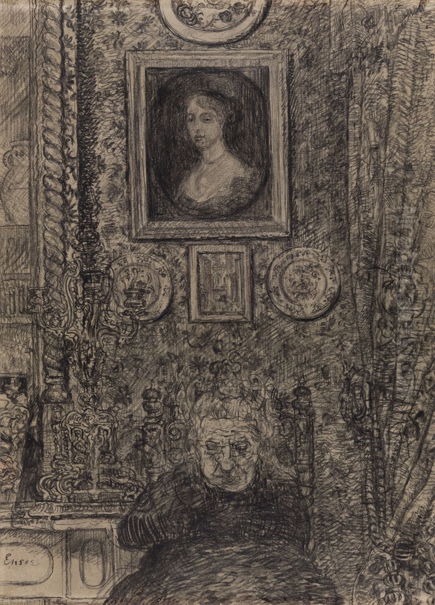 The artist's aunt Oil Painting by James Ensor