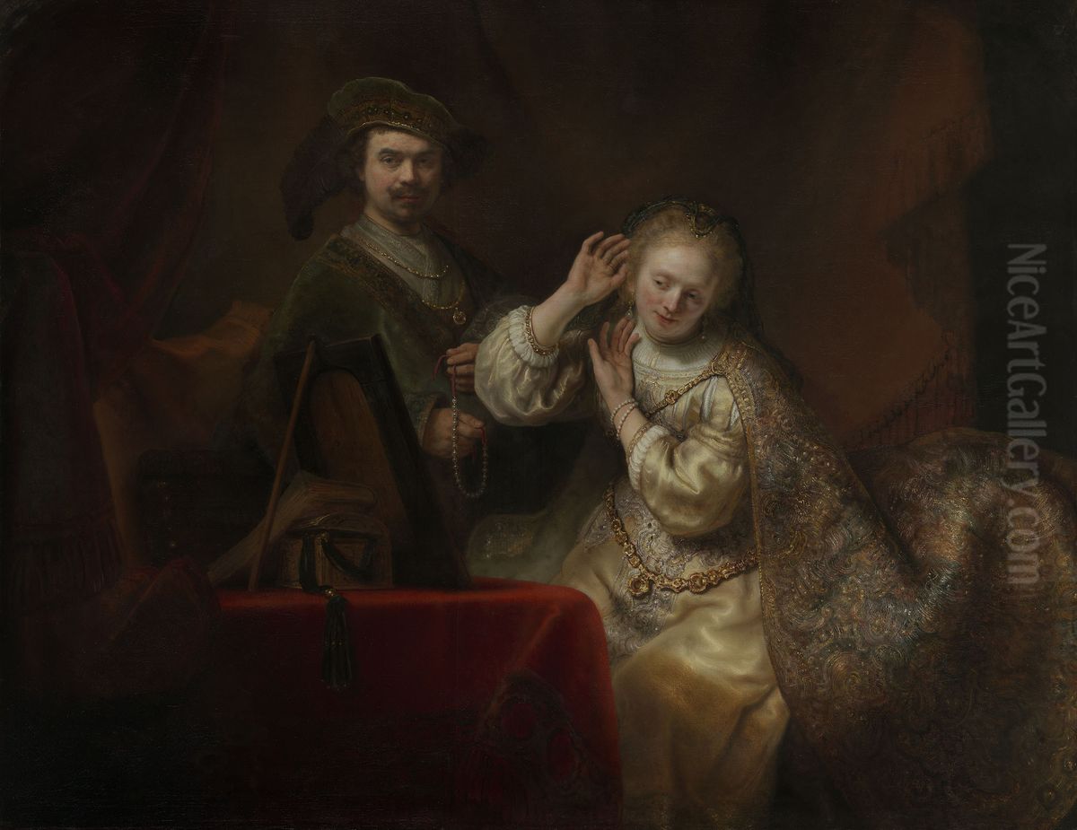 Rembrandt and his Wife Saskia Oil Painting by Ferdinand Bol