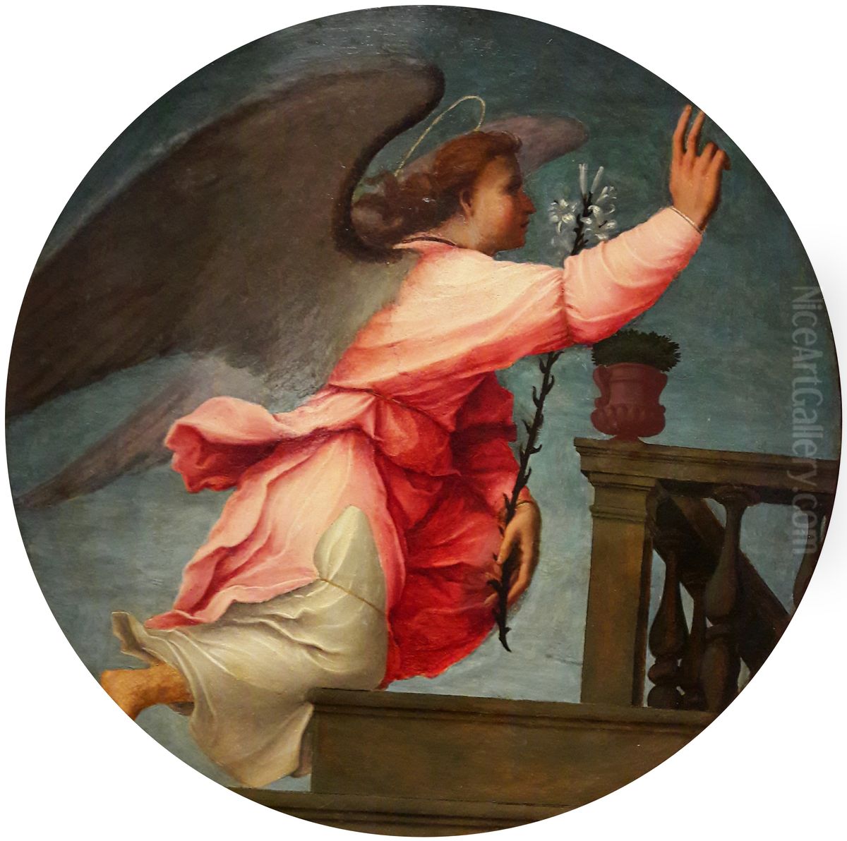 Angel from the Annunciation Oil Painting by Francesco Franciabigio
