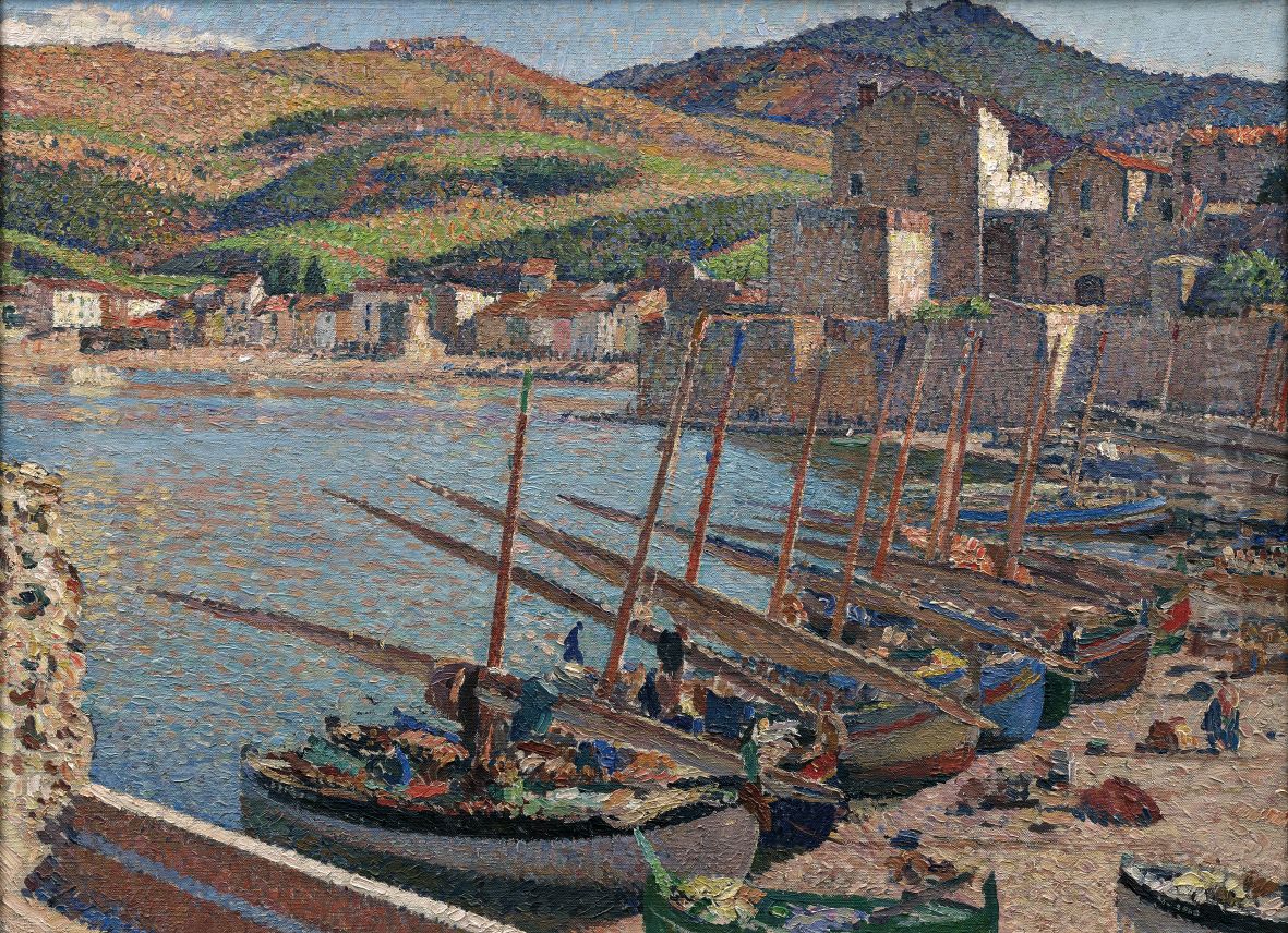 Barques a Collioure Oil Painting by Henri-Jean Guillaume Martin
