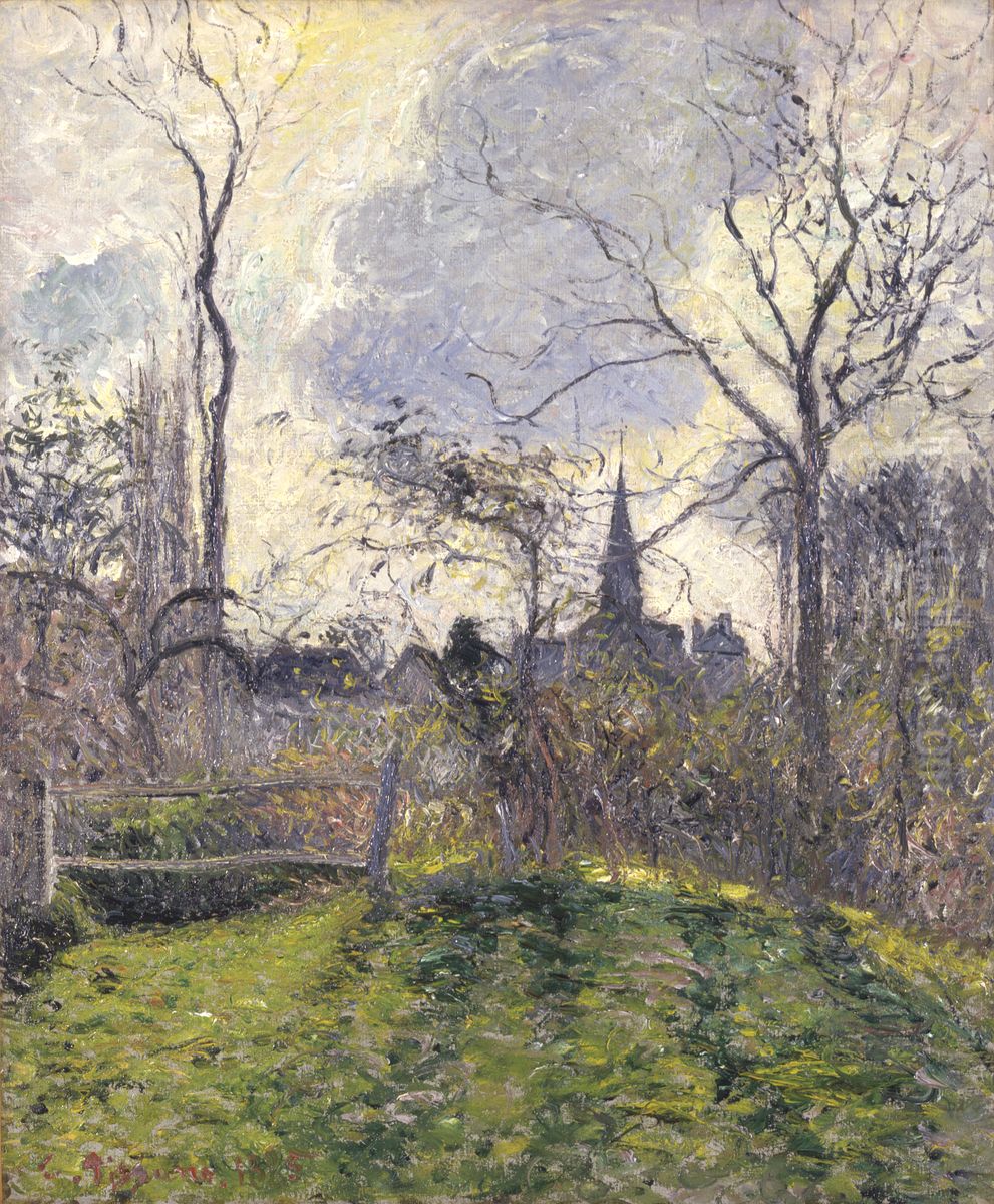 The Bell Tower of Bazincourt Oil Painting by Camille Pissarro