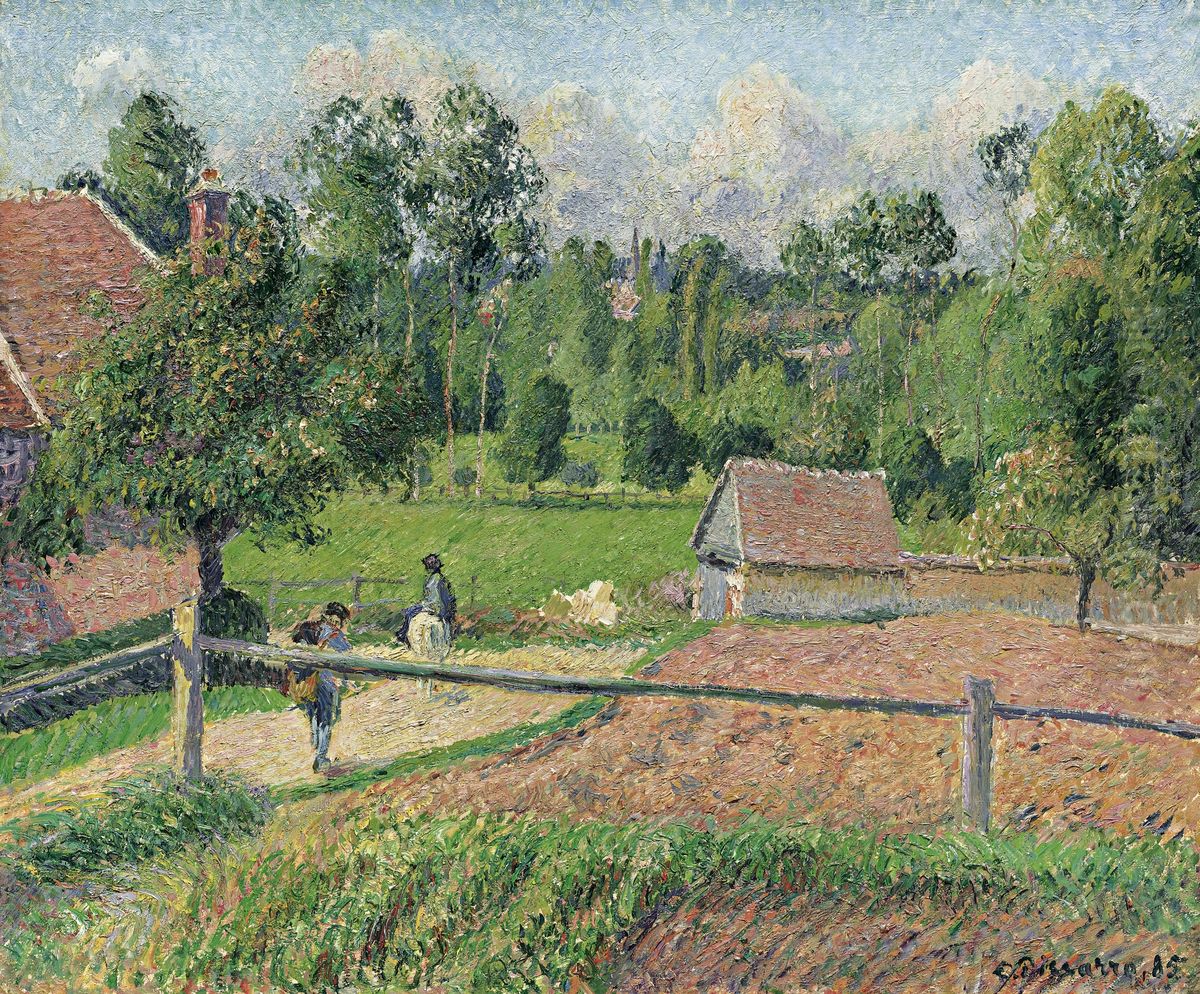 View from the Artist's Window, Eragny Oil Painting by Camille Pissarro