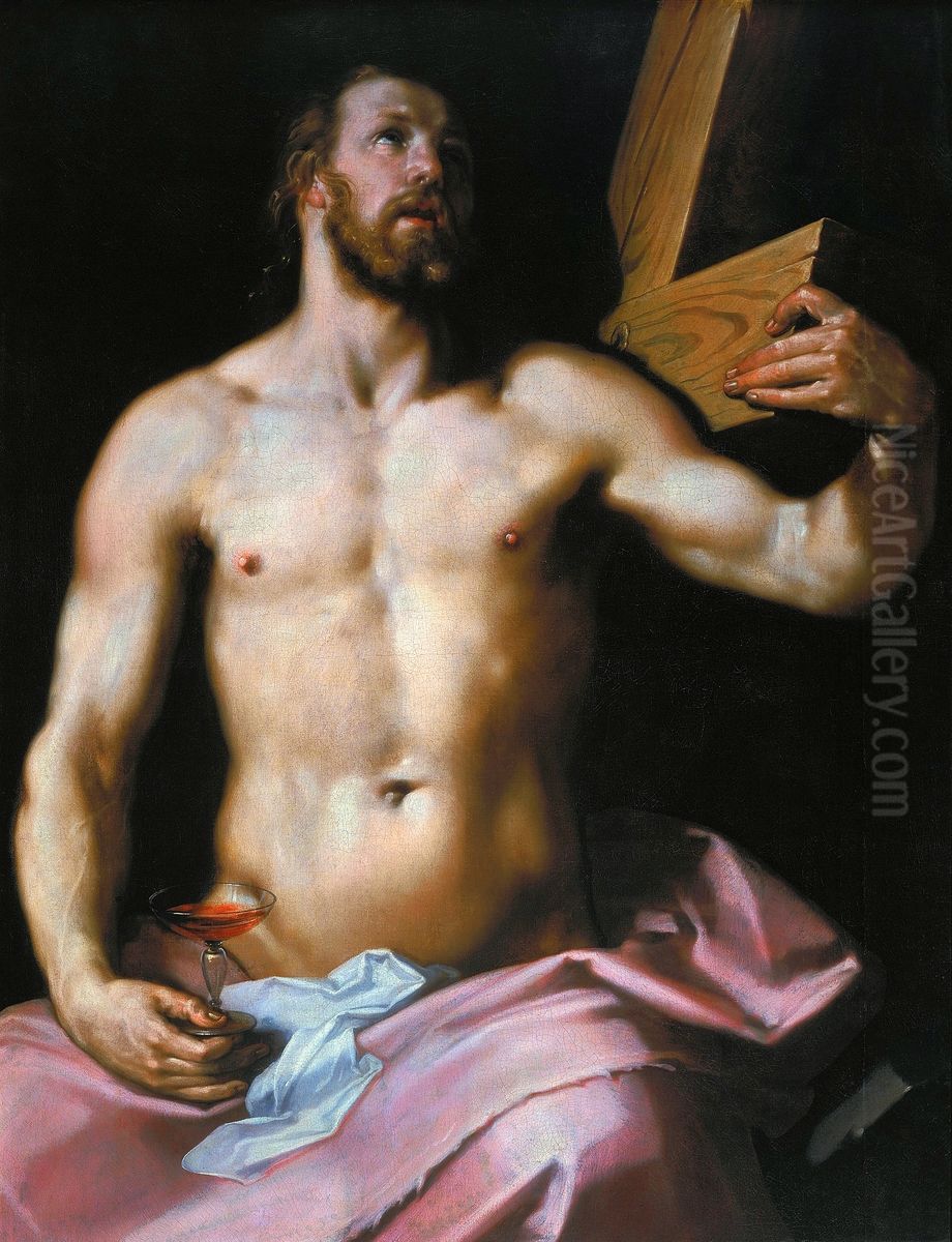 Christus met kelk en kruis Oil Painting by Cornelis van Haarlem