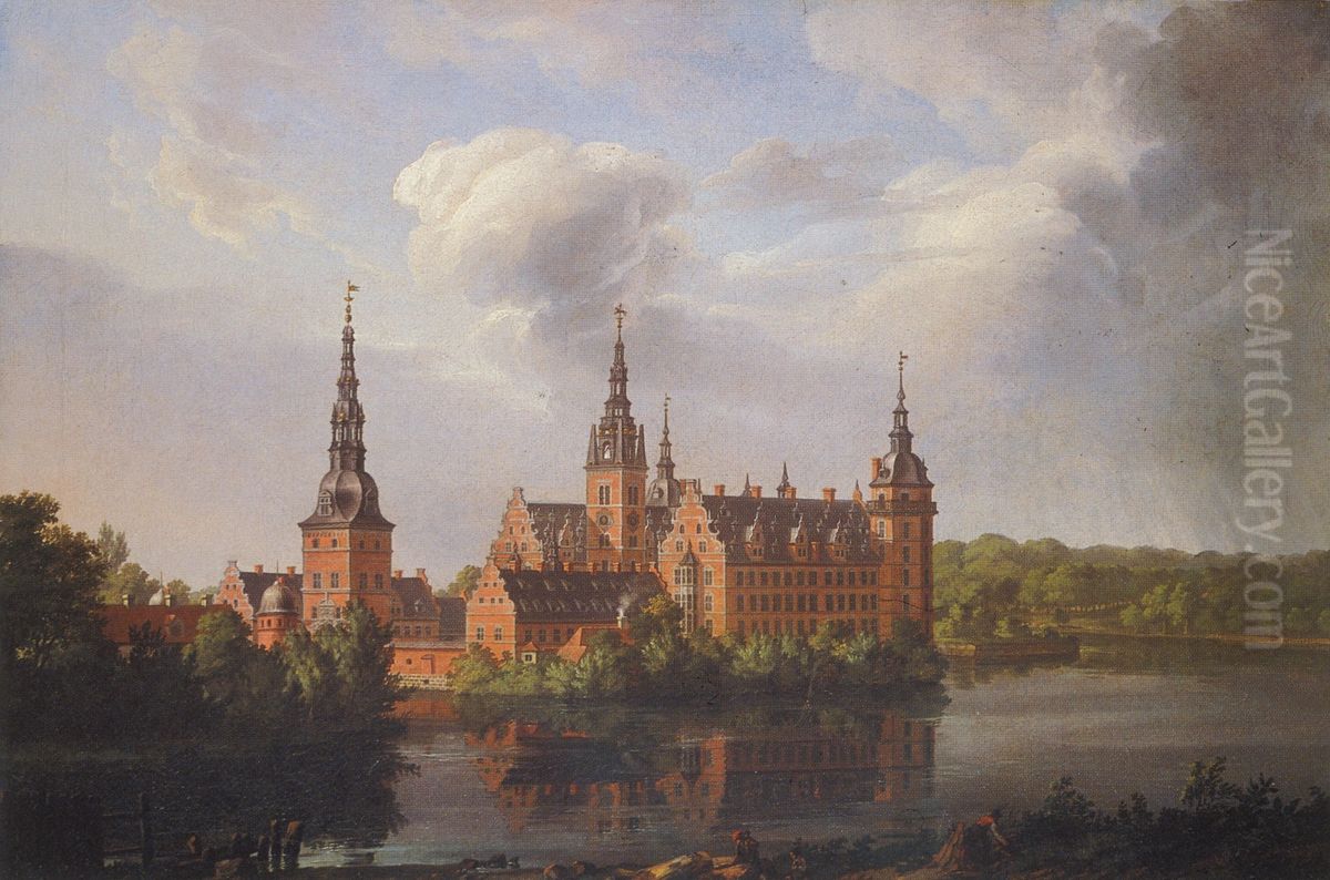 Frederiksborg Castle Oil Painting by Johan Wilhelm Ludwig Dahl