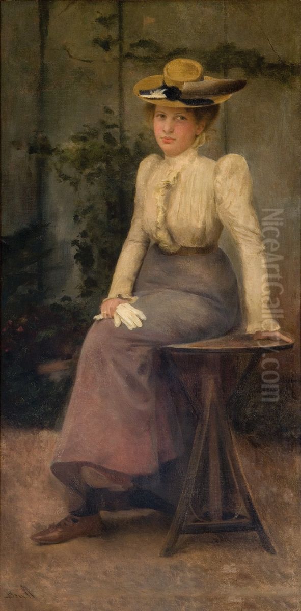 Retrat de dama Oil Painting by Joan Brull Vinyoles