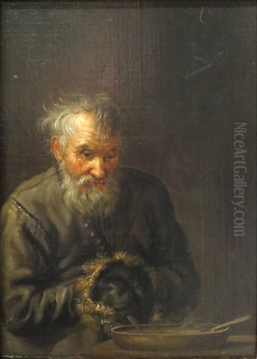 Portrait Study of an old Man Oil Painting by Johan Wilhelm Ludwig Dahl
