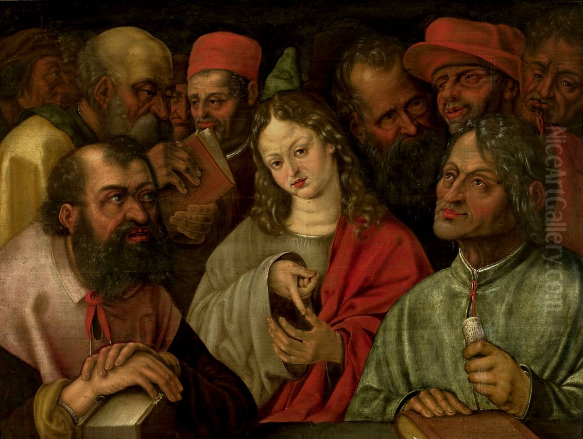 Christ among the Doctors Oil Painting by Hans Hoffmann