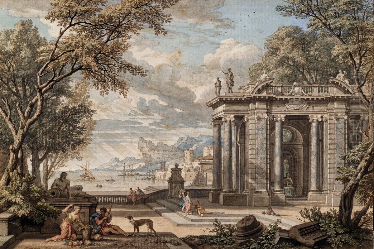 Arcadisch landschap Oil Painting by Isaac de Moucheron