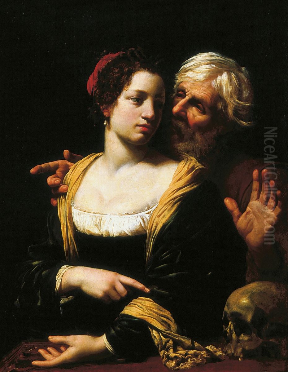 The ill-matched couple (Vanitas). Oil Painting by Simon Vouet