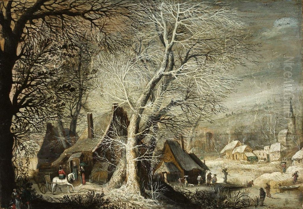 Winter landscape. Oil Painting by Gijsbrecht Leytens