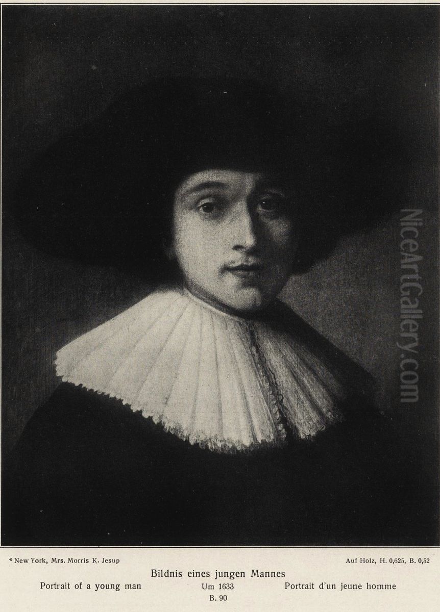 Portrait of a Young Man wrongly called Burgomaster Six Oil Painting by Rembrandt