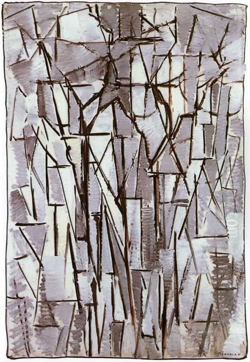 Compositie bomen 2 Oil Painting by Piet Mondrian