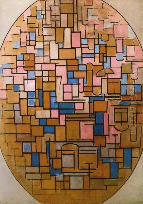 Tableau III: compositie in ovaal Oil Painting by Piet Mondrian