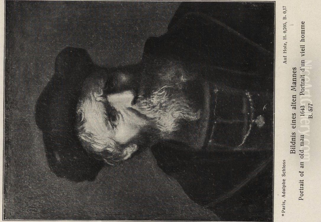 An Old Man in Full Face Oil Painting by Rembrandt