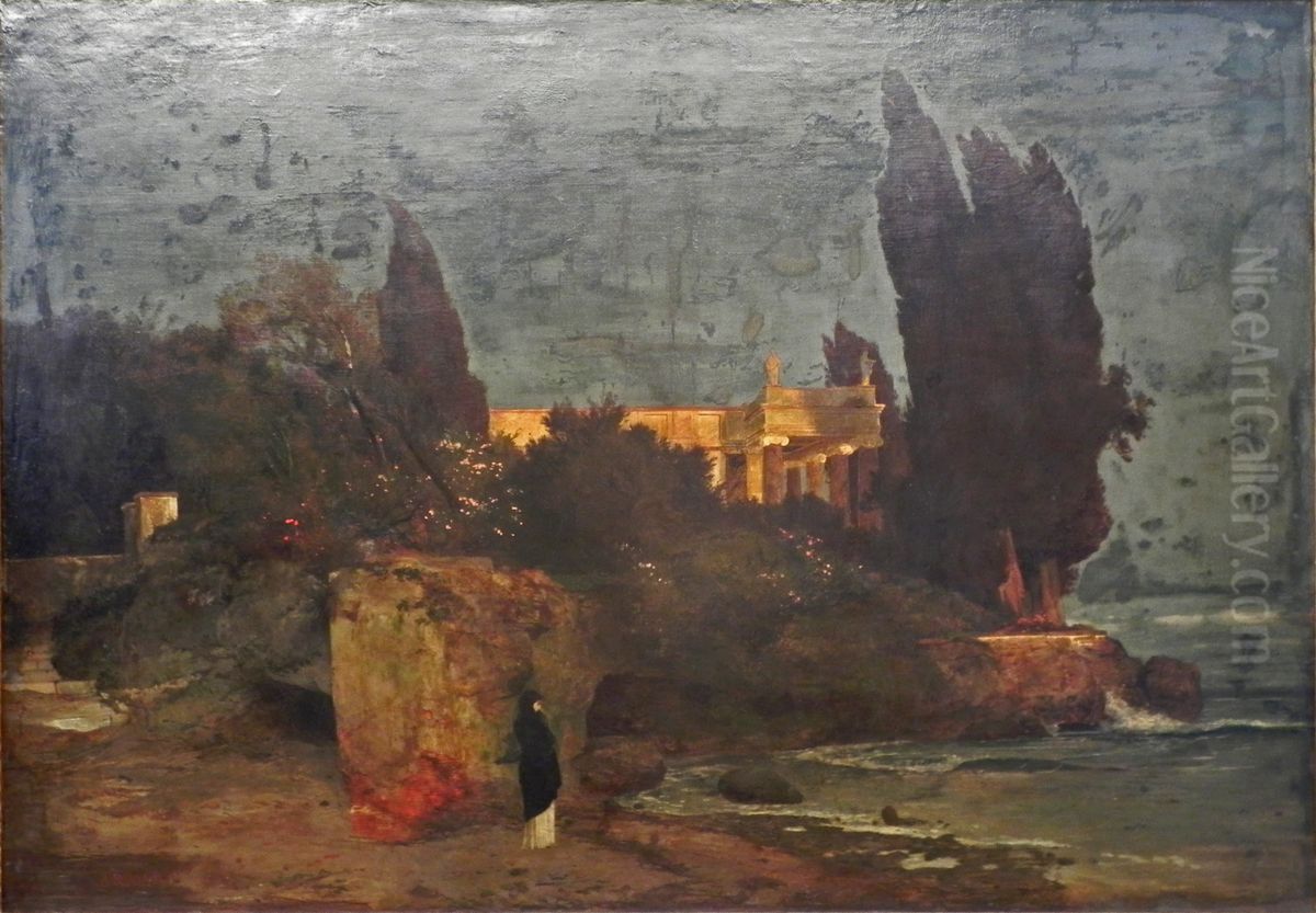 Villa am Meer I Oil Painting by Arnold Bocklin