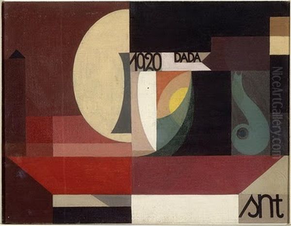 Composition Dada Oil Painting by Sophie Taeuber-Arp