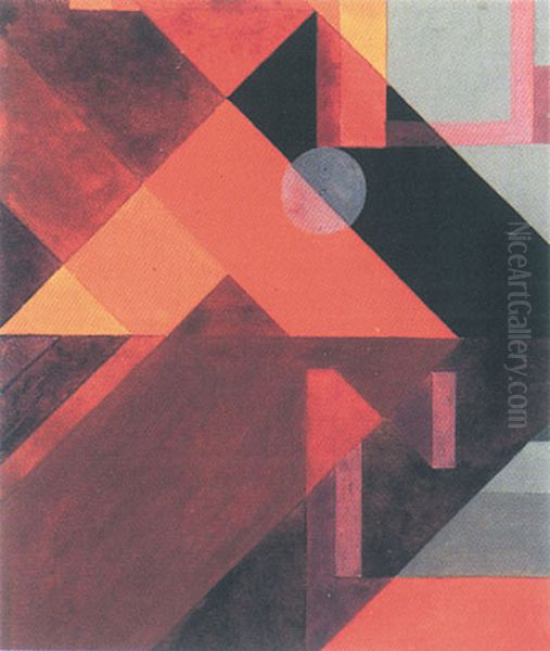Komposition mit Diagonalen und Kreis Oil Painting by Sophie Taeuber-Arp