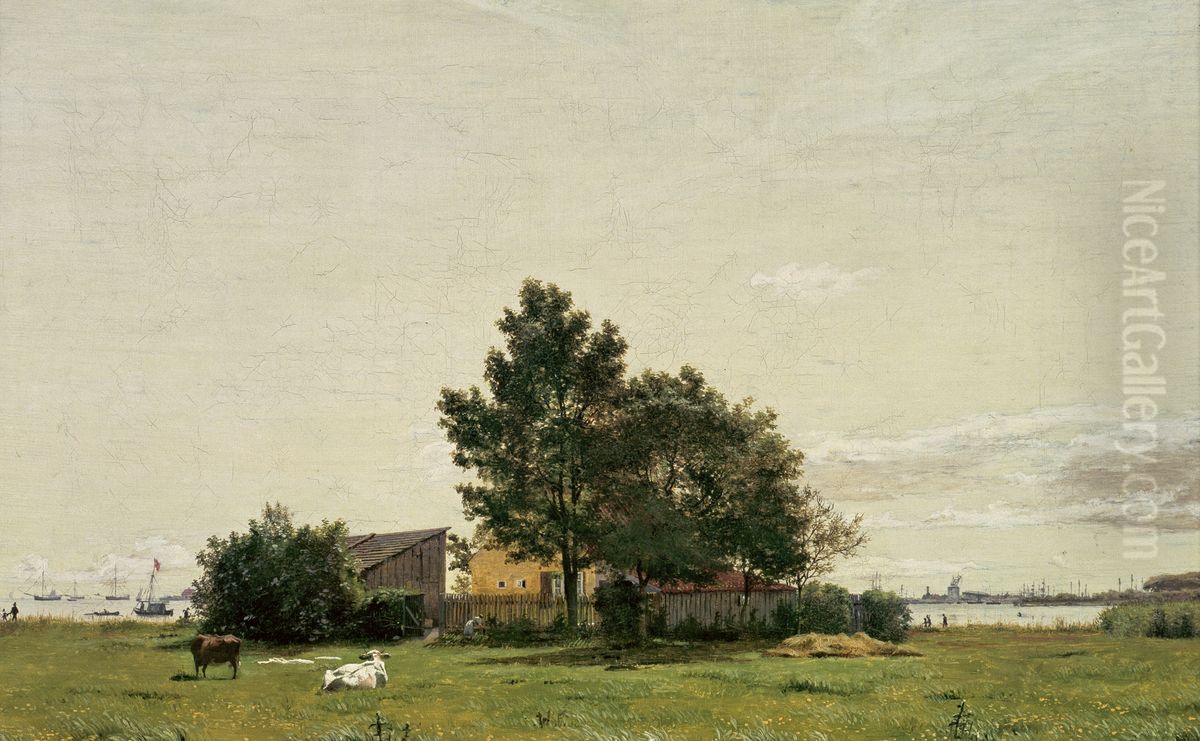 Section near the Lime Kiln with a View towards Copenhagen Oil Painting by Christen Kobke