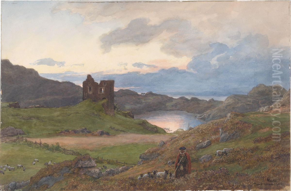 Tarbert Castle, Scotland Oil Painting by Hans Gude
