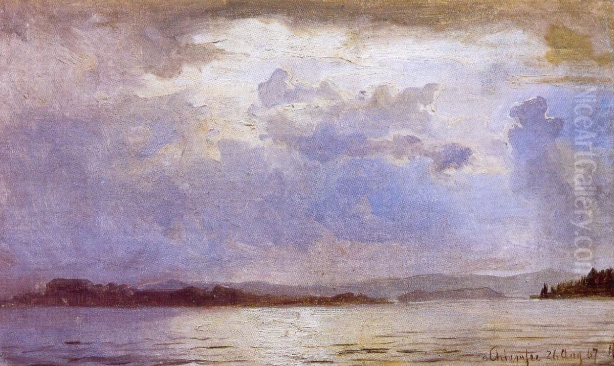Thunder Clouds over the Chiemsee Oil Painting by Hans Gude
