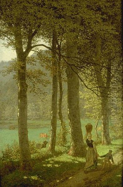 A la queue de l'etang de Brezal Oil Painting by Jean-Edouard Dargent