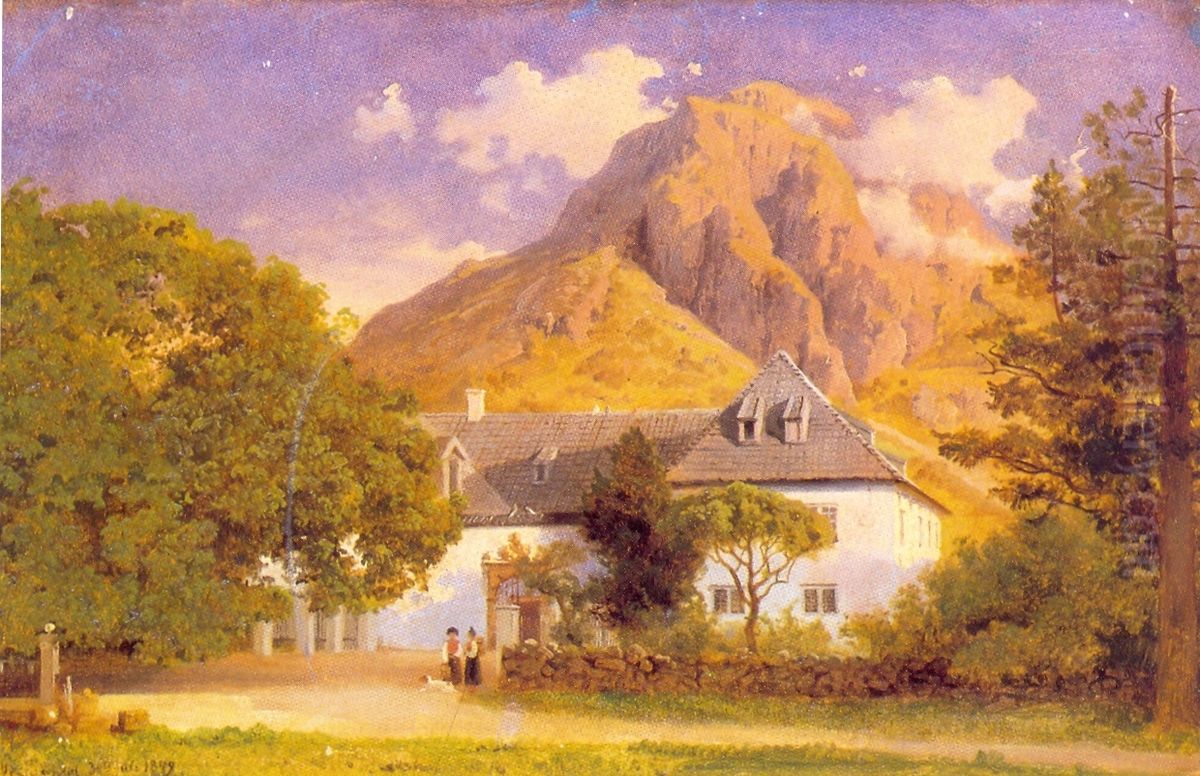 Baroniet Rosendal Oil Painting by Hans Gude