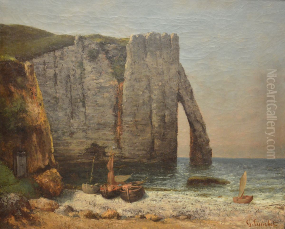 Felsen von Etretat Oil Painting by Gustave Courbet