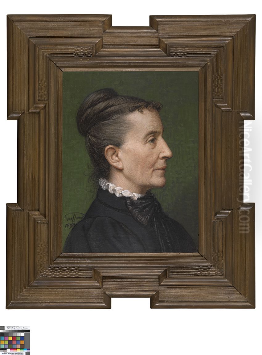 Portret van Euphrosina Beernaert Oil Painting by Godfried Guffens