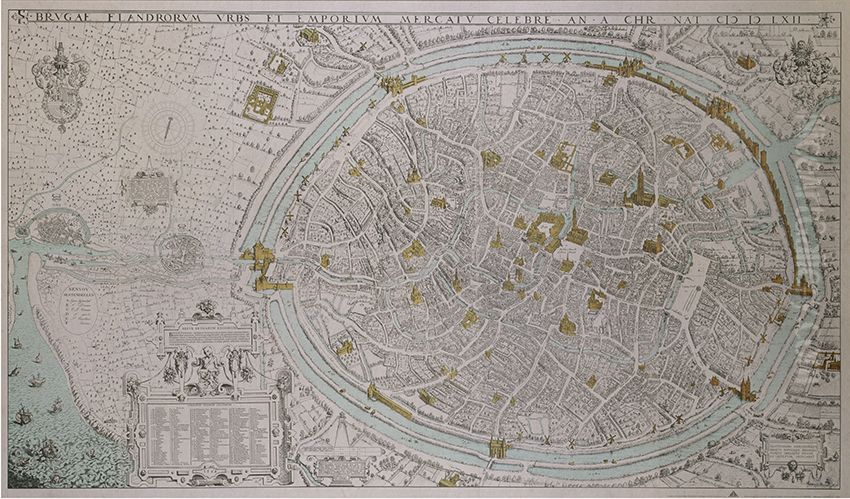 Plan van Brugge Oil Painting by Marcus Gheeraerts the Elder