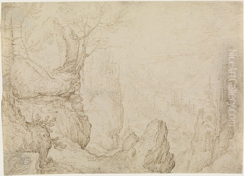 Rotslandschap Oil Painting by Roelant Savery