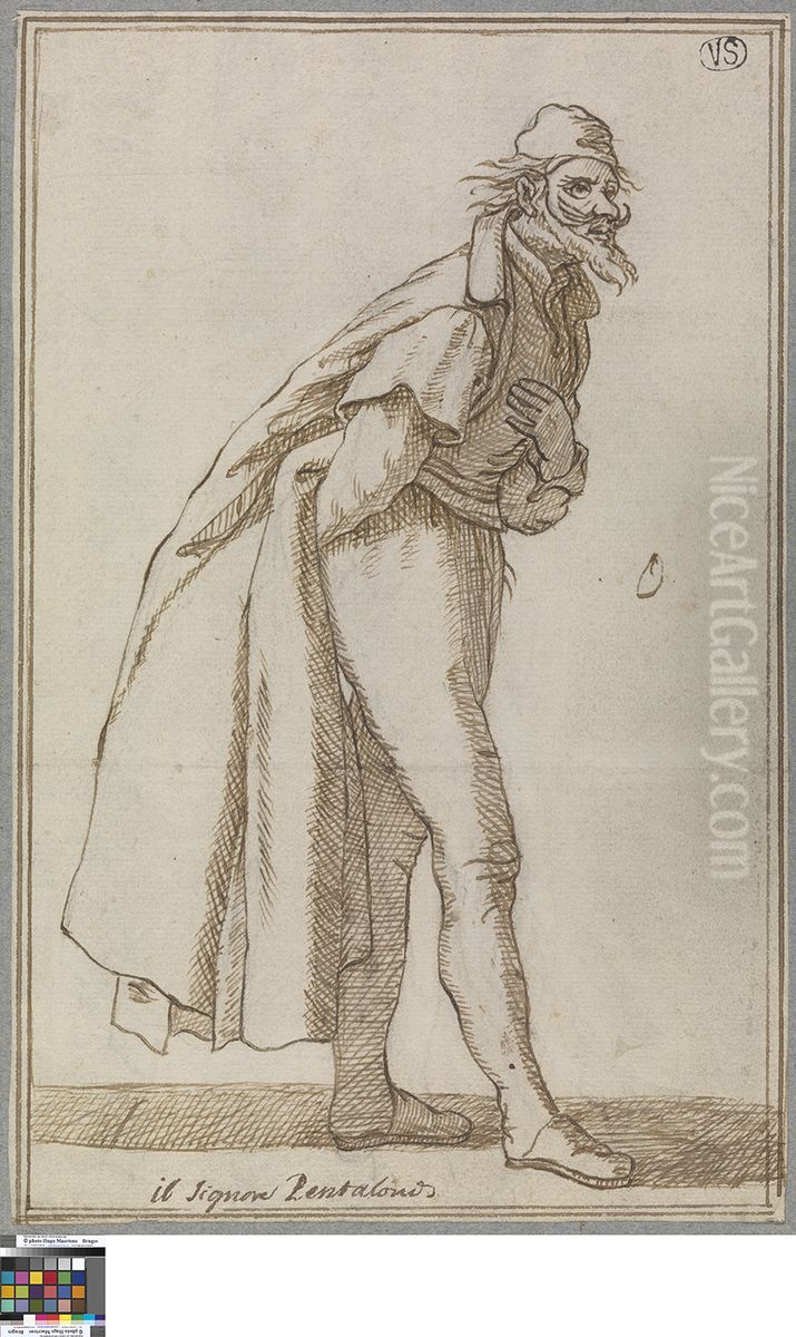 Pantalone Oil Painting by Jacques Callot