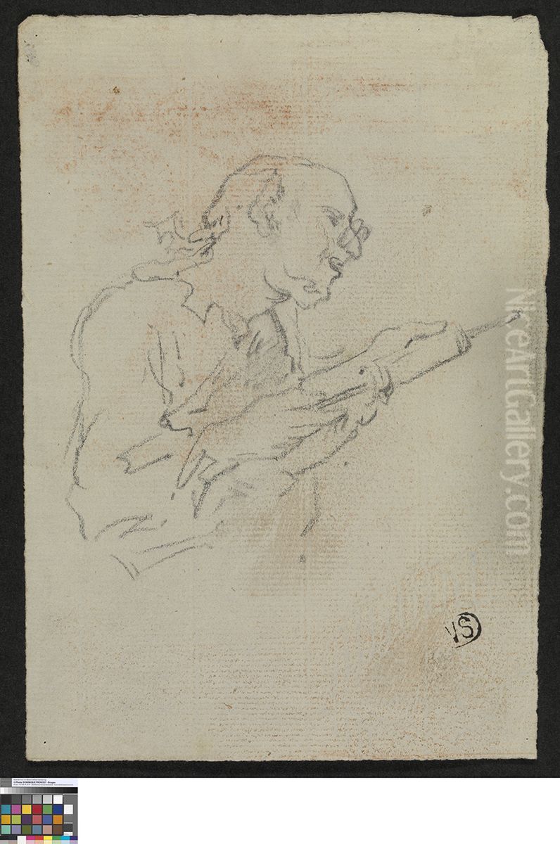 Oude man met klisteerspuit Oil Painting by Jan Anton Garemyn