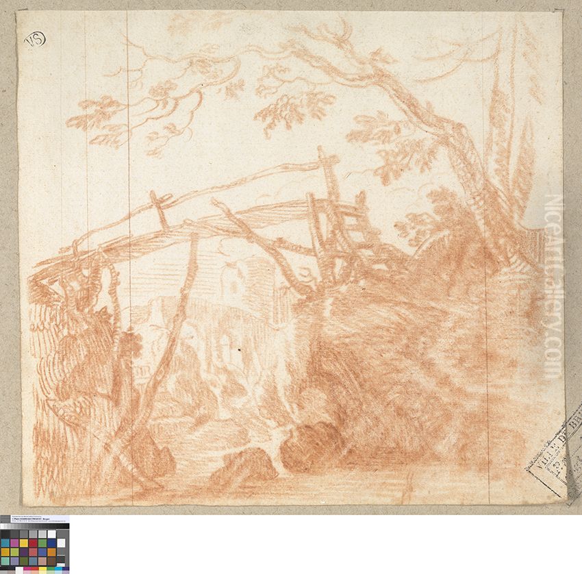 Bruggetje over een beek Oil Painting by Jan Anton Garemyn