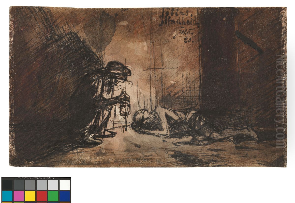 The Blindness of Tobias Oil Painting by Jan Toorop