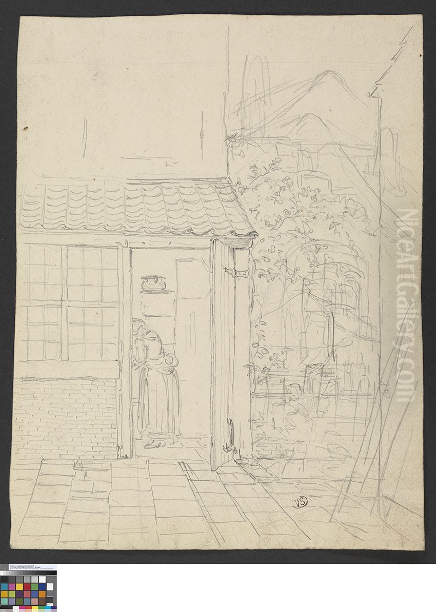 Binnenplaats Oil Painting by Pieter-Frans De Noter