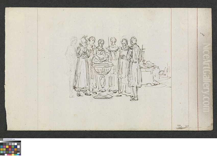 Doop van een kind Oil Painting by Pieter-Frans De Noter