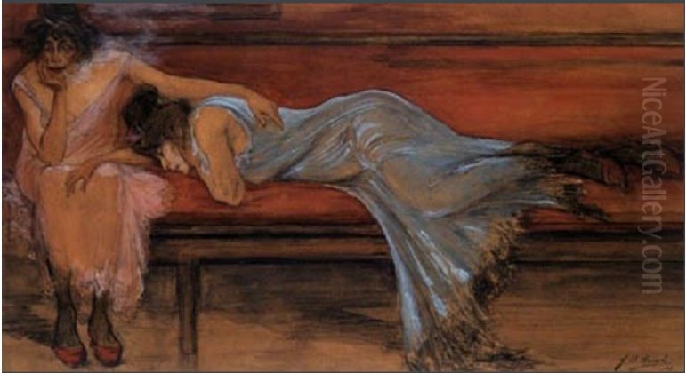 Les fleurs du vice Oil Painting by Jules De Bruycker