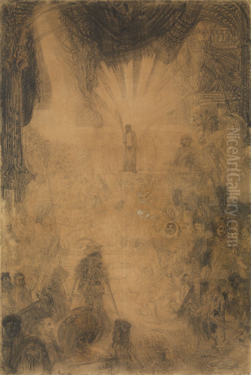 Christ shown to the People Oil Painting by James Ensor