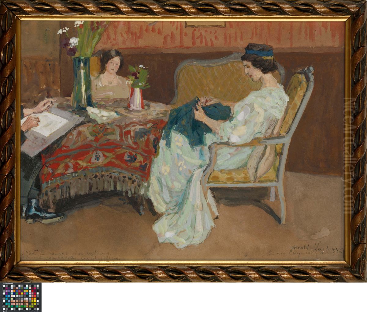 Familietafereel Oil Painting by Arnold Lakhovsky