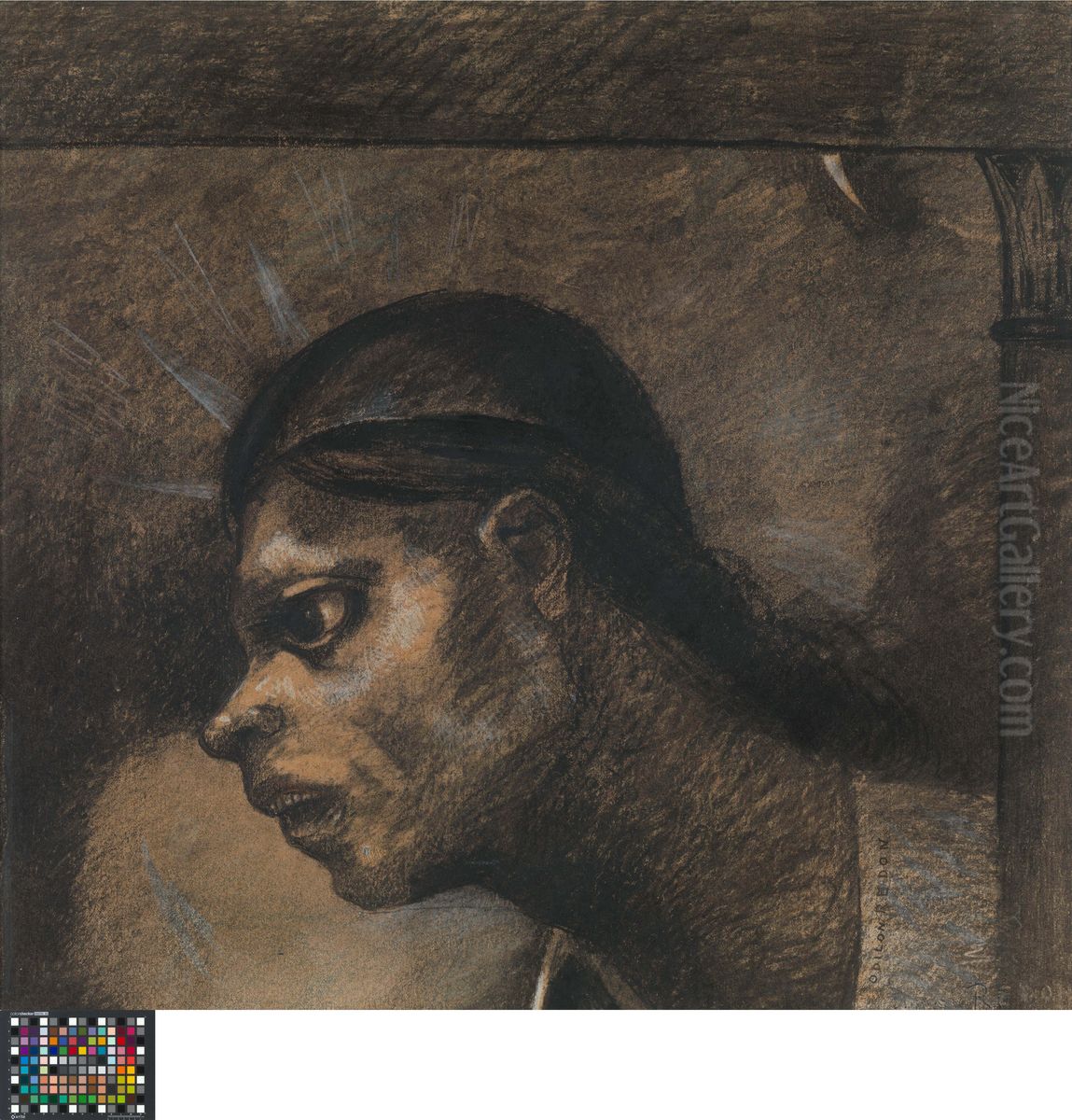 Een man van het volk. Tekening voor een illustratie in Le Jure van Edmond Picard Oil Painting by Odilon Redon