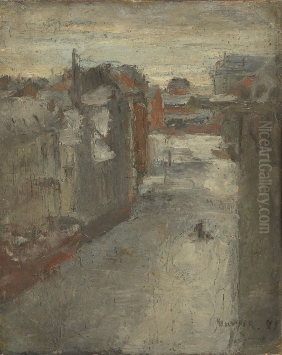 The Van Iseghemlaan in the snow Oil Painting by James Ensor