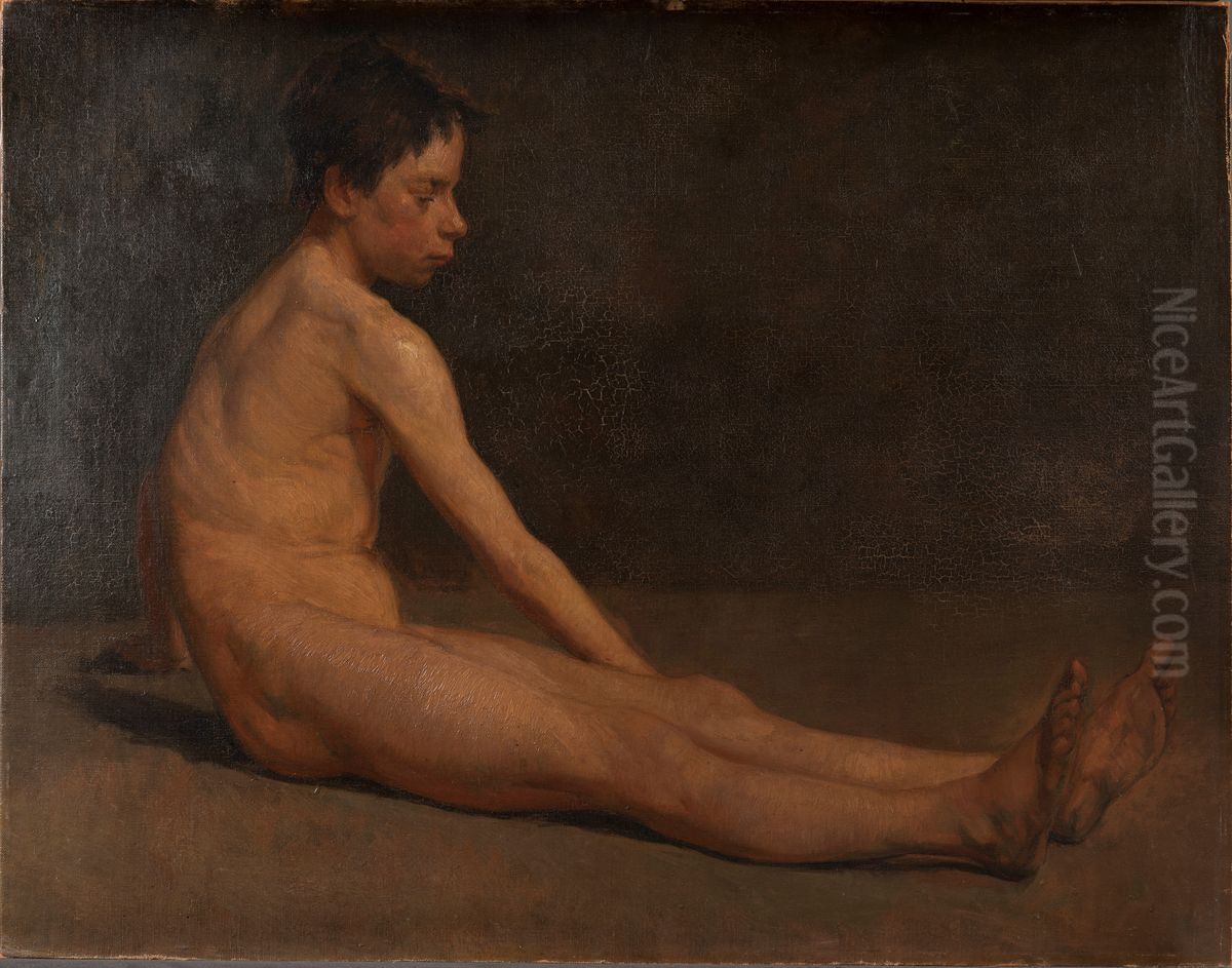 Naked boy Oil Painting by James Ensor