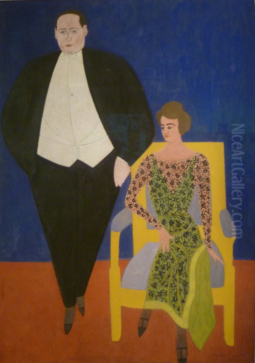 Portrait of Gustave en Norine Van Hecke Oil Painting by Leon Spilliaert