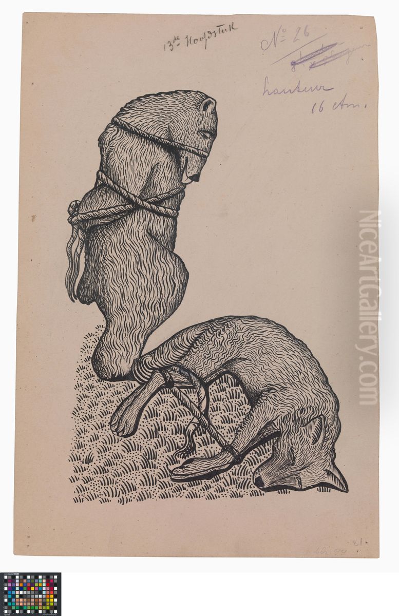 How Reinaert devises a new trick to get free and exterminate his enemies Oil Painting by Gustave Van De Woestijne